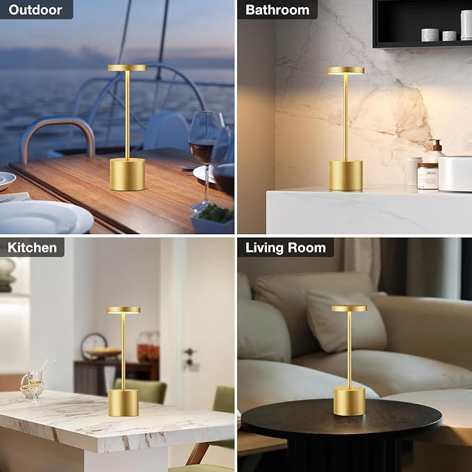 Kakanuo Gold Cordless Lamp Set, Rechargeable Lamps, 3 Color Temperature - Image 5