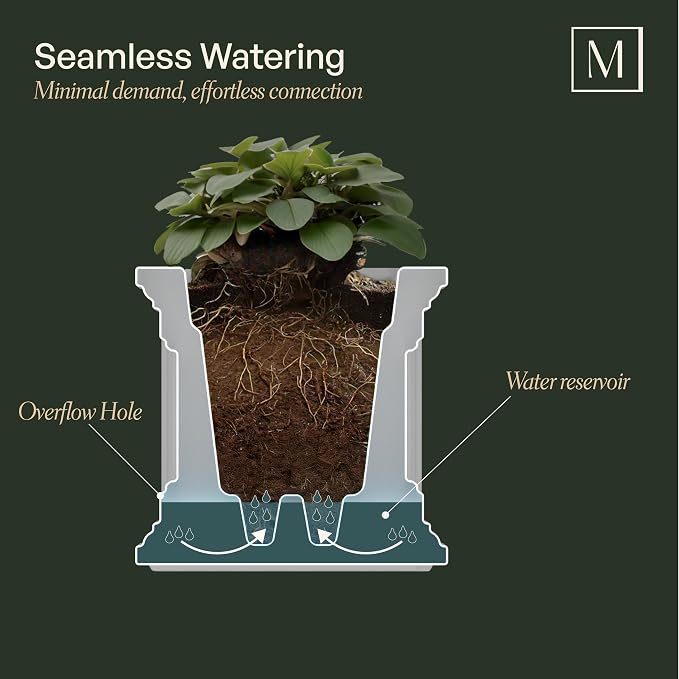 Mayne Fairfield 16-Inch Square Planter – Self-Watering, Weather-Resistant - Image 2