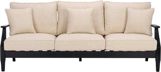 SAFAVIEH Couture Collection Martinique Black Solid Wood Indoor/Outdoor Patio - Image 11