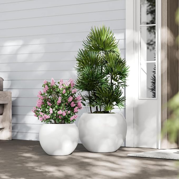 10 H x 14" Dia Round Fiberstone Planter - Image 8