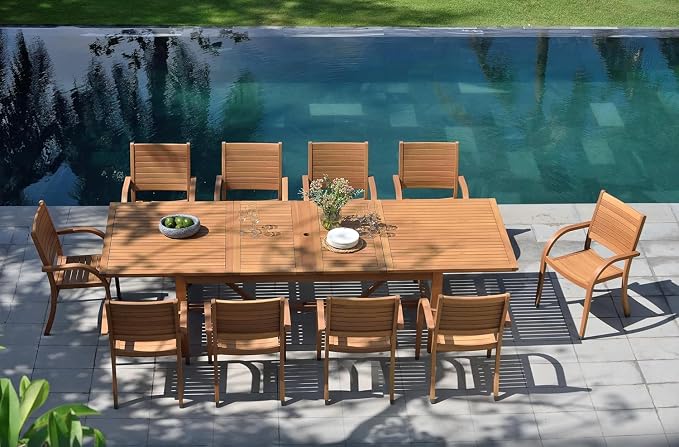 Amazonia Berlin Patio Extendable Table | Teak Finish | Durable and Ideal - Image 5