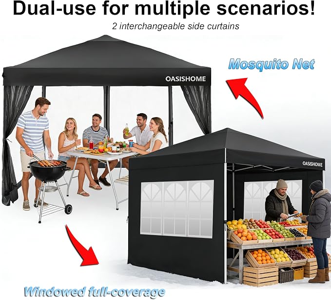 OASISHOME Pop-up Gazebo Instant Portable Canopy Tent 10'x10', - Image 2