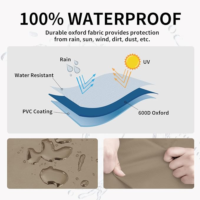 Easy-Going Heavy Duty 600D Outdoor Daybed Cover 88 Inch UV Resistant Patio - Image 3