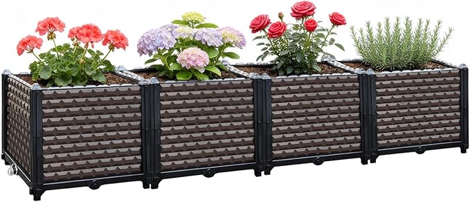 Large Planters for Outdoor Plants 14" Tall Planter Box, Raised Beds for by TooCust