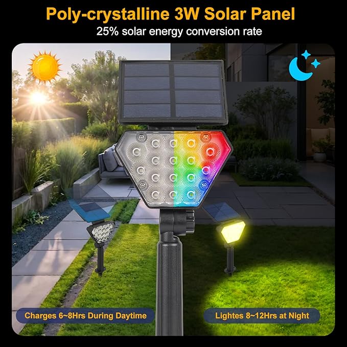 T-SUN Solar Spotlights Outdoor, Color Changing Landscape Lights, Halloween - Image 5