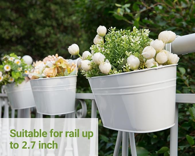Dahey 10.5 Inch Metal Iron Hanging Flower Pots - Image 4