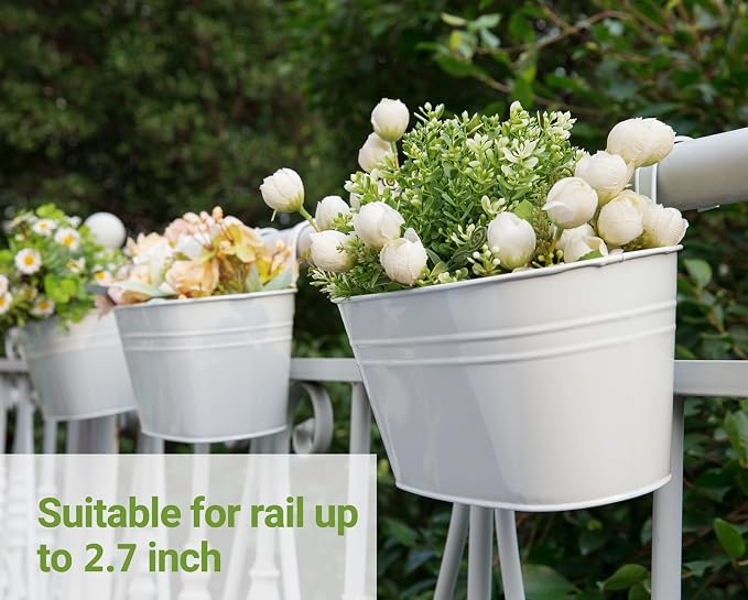 Dahey 3 Pcs 10.5 Inch Metal Iron Hanging Flower Pots - Image 5
