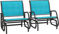 Outsunny Porch Glider Set of 2, Metal Frame Swing Glider Chair by Outsunny