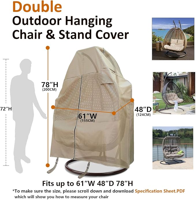 Patio 2 Person Egg Chair Cover - Image 3