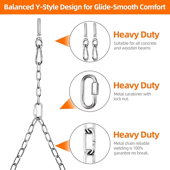 Yaeccc 2 Pack Heavy Duty Porch Swing Hanging Chain Kit, Hammock Chair Hardware - Image 6