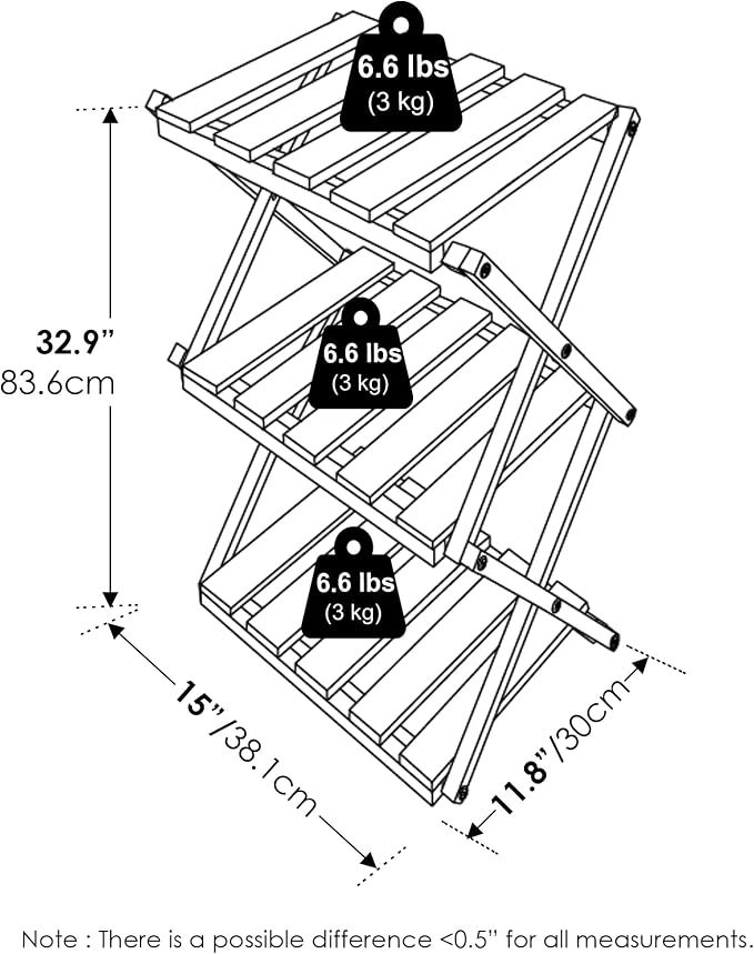 Furinno TIOMAN Patio Table, 3-Tier Outdoor Side Table, Toolless Multipurpose - Image 3