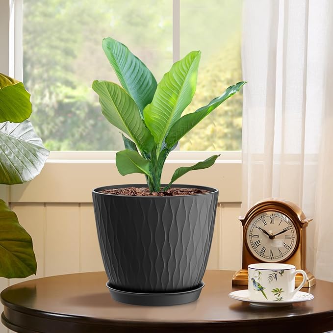 6 inch Plant Pots, 5 Pack Flower Pots - Image 5