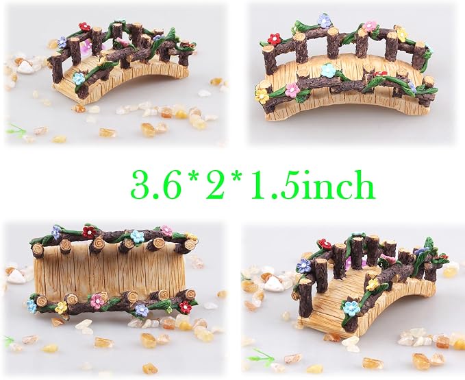Kai Dream Fairy Garden Bridge, Miniature Resin Bridge Figurine, 3.6 * 2 * 1.5 - Image 2