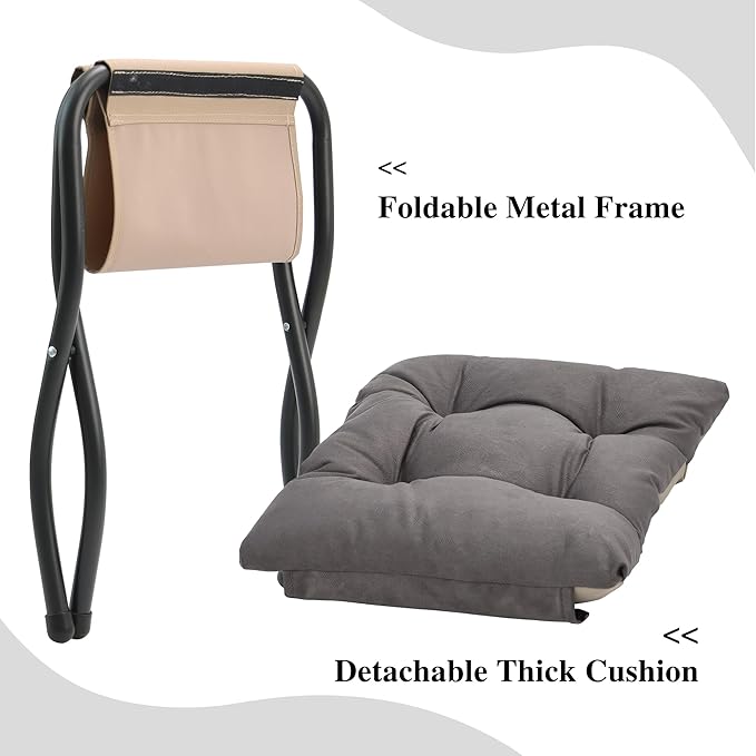 15" Folding Ottoman, Foldable Footrest Stool, Portable Small Foot Stool - Image 7