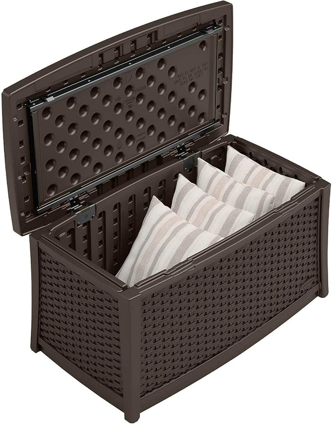 Suncast 30 Gallon Resin Outdoor Patio End Table Storage Box, Made in the USA - Image 6