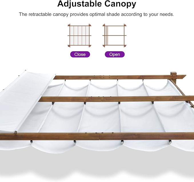 PURPLE LEAF 10' x 10' Outdoor Retractable Pergola - Image 6