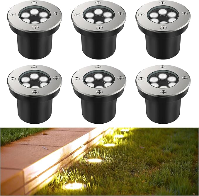 JESLED Landscape Lighting 6W LED Well Lights, 12V 24V Ground Lights 6000K - Image 10