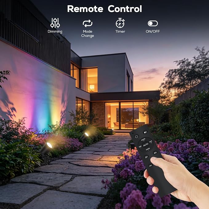 SUNTHIN 4 Pack Smart Landscape Lights, RGBW Color Changing Landscape Lights - Image 5