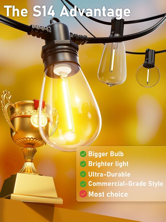60FT LED Outdoor String Lights - Image 3