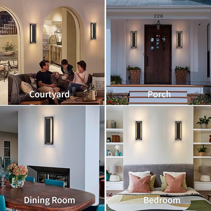 1 Pack Outdoor Wall Light For House, Modern Wall Lighting, Waterproof Exterior - Image 7