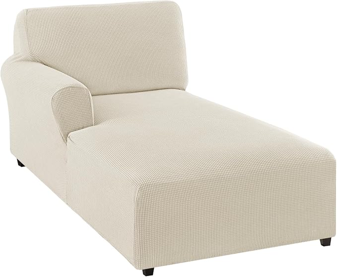 FantasDecor Left Chaise Lounge Cover Stretch Chair Lattice Slipcover by FantasDecor
