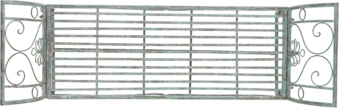 SAFAVIEH Outdoor Collection Adina Victorian Antique Dark Green Wrought Iron - Image 5