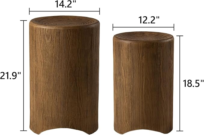 COSIEST Concrete Side Table, Decorative Garden Stools - Image 2