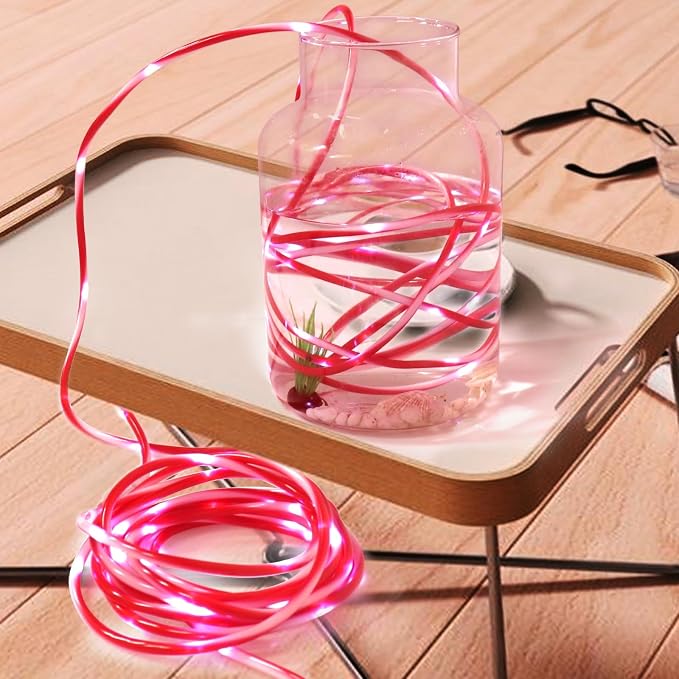 QITONG Solar Christmas Lights, 2 Pack Each 33ft 100 LED Red & White Candy Cane - Image 7