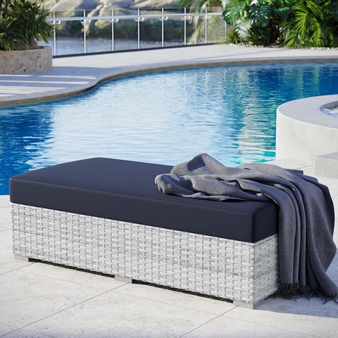 Modway EEI-4308-LGR-NAV Ottoman, Light Gray Navy - Image 2
