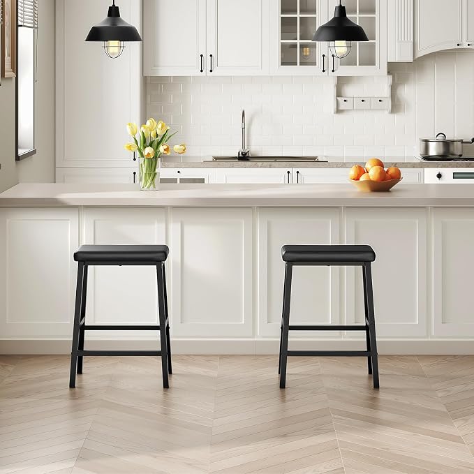 HOOBRO Bar Stools, Counter Height Bar Stools, 24 Inch Barstools - Image 2