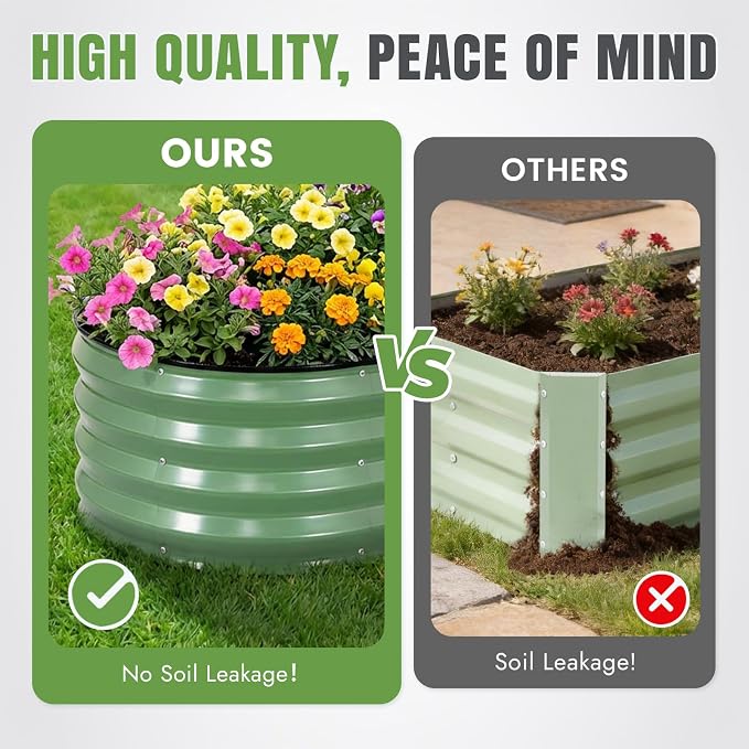 INNO STAGE 3Pcs Galvanized Raised Garden Bed Kit, Outdoor Metal Raised Garden - Image 5