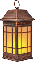 15.5" Solar Lantern Outdoor Waterproof, Glass Flickering Flame Solar Lanterns by anyperfect