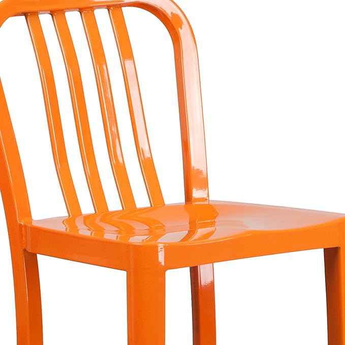 Flash Furniture Commercial Grade 30" High Orange Metal Indoor-Outdoor Barstool - Image 8