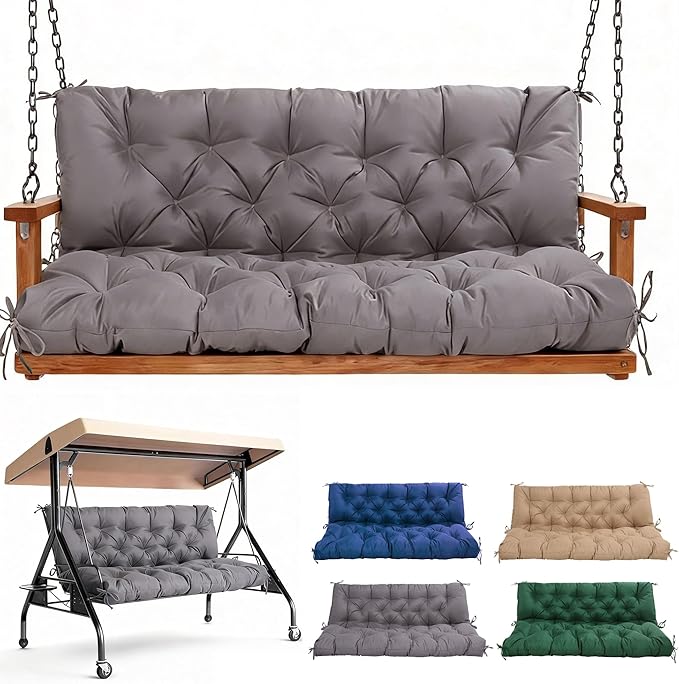 Porch Swing Cushions 60 Inch, Waterproof Patio 2 3 Seater Replacement by Unknown