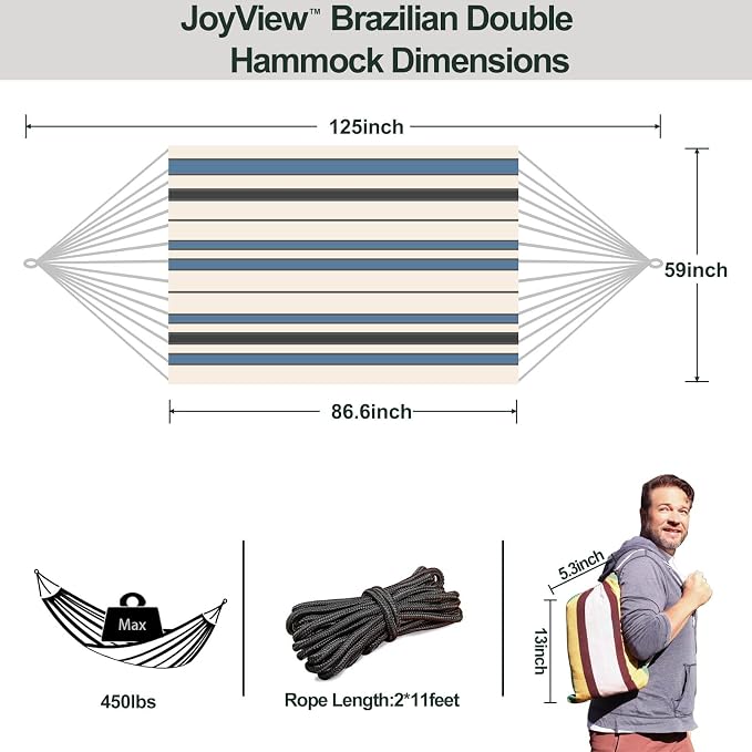 JoyView Brazilian Double Hammock - Image 2