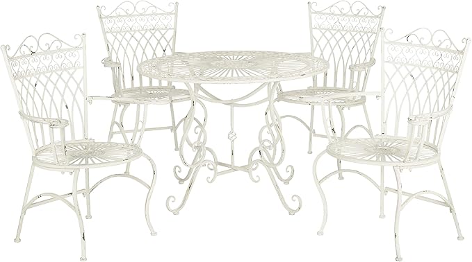 Safavieh Outdoor Collection Thessaly Antique White 5 Piece Patio Set by SAFAVIEH