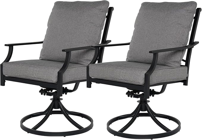 Grand patio Patio Dining Set for 2, E-Coated Outdoor Dining Set, 2 Swivel by GrandPatio