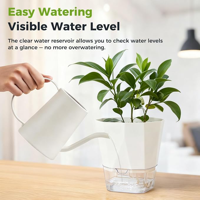5 Pack Self Watering Pots for Indoor Plants, 5/6.7/8.4 Inches Self Watering - Image 9