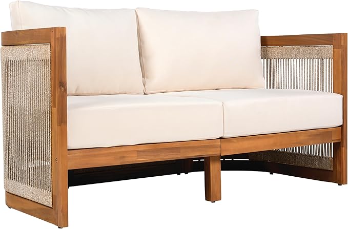 Merax 4-Piece Patio Premium Acacia Wood Outdoor Furniture Set, All Weather - Image 2