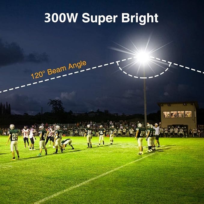 2 pack 300W LED Flood Light, Super Bright 42, 500LM 5000K Daylight IP66 - Image 6