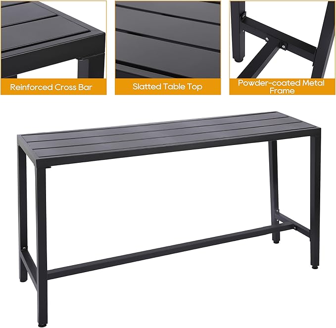 Outdoor Patio Bar Set, Bar Height Patio Dining Set, Weather-Resistant Bistro - Image 3