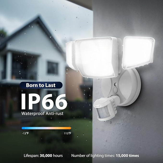 Onforu 90W 10000LM LED Motion Sensor Outdoor Lights, 4-Head Dusk to Dawn - Image 6