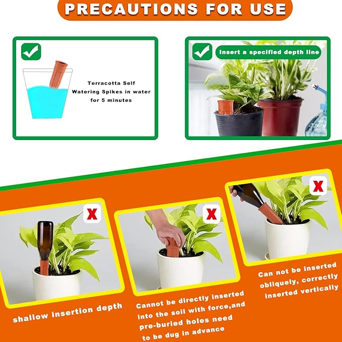 Plant Self-Watering Stakes-15 Pack Terracotta Automatic Plant Waterer Devices - Image 5
