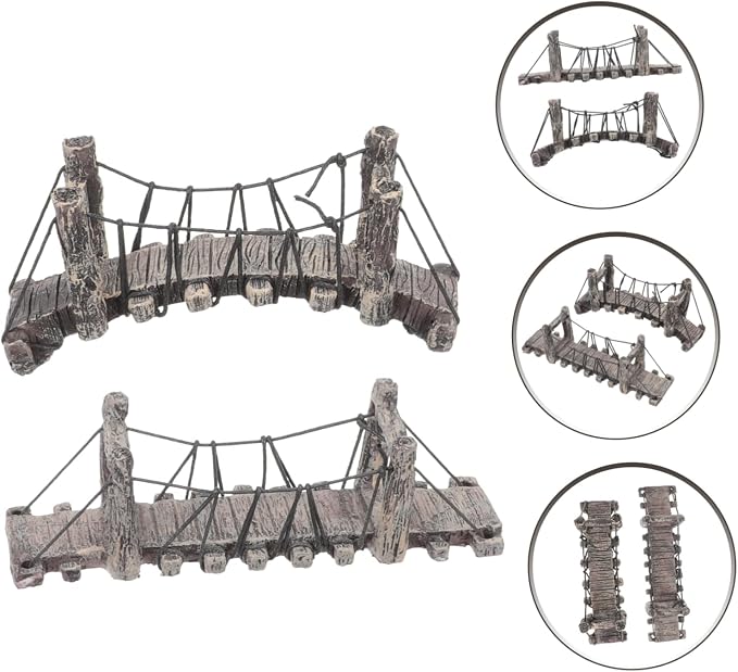 LIFKOME Miniature Resin Garden Bridge Decoration 6.10In DIY Landscaping Outdoor - Image 4