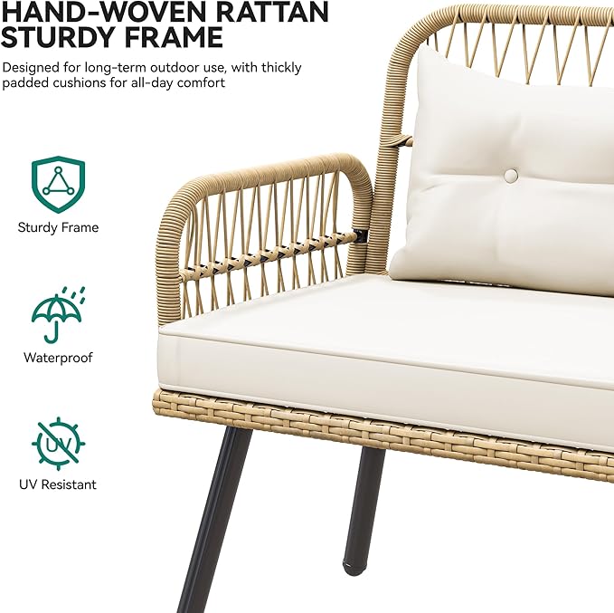 YITAHOME Patio Wicker L-Shaped Furniture Set, All-Weather Rattan Outdoor - Image 5
