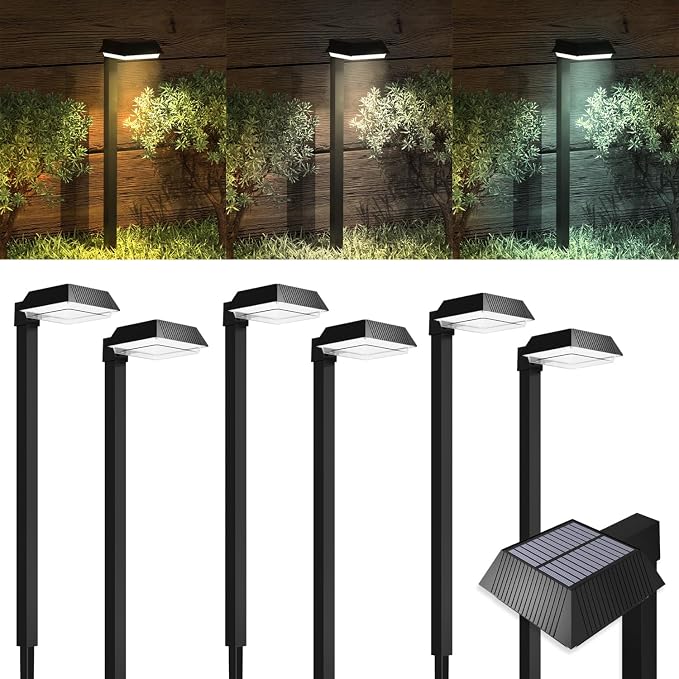 Sunco 6 Pack 2W Solar Sidewalk Dusk to Dawn Outdoor Backyard Walkway Garden by SuncoLighting