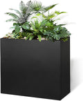 Black Steel Metallic Heavy Planter 30" x 12" x 24" by DISCOVERINGBEAUTY