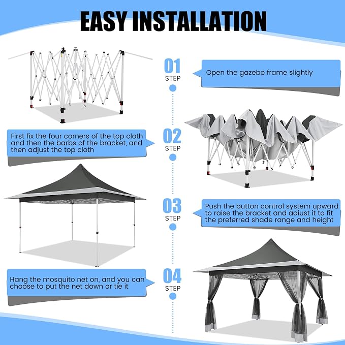 COBIZI 12x12 Pop up Canopy Gazebo on Clearance, Outdoor Canopy Tent - Image 6