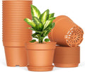 20 Pack 6 Inch Plant Pots with Drainage and Saucers, Plastic Flower Pots by SwinDuck