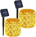 2 Pack Total 200 LED 66FT Solar Powered Copper Wire String Lights Outdoor by DAYLIGHTIR